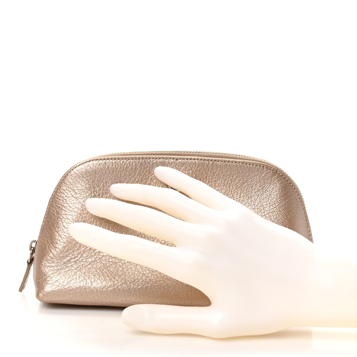 Metallic Goatskin Cosmetic Case Gold