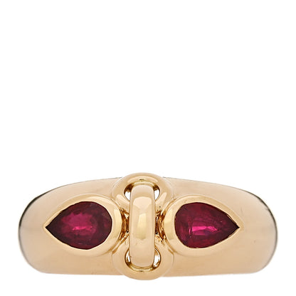 Foundrae 18K Yellow Gold Ruby Forever and Always a Pair Ring 57 8 1 of 4