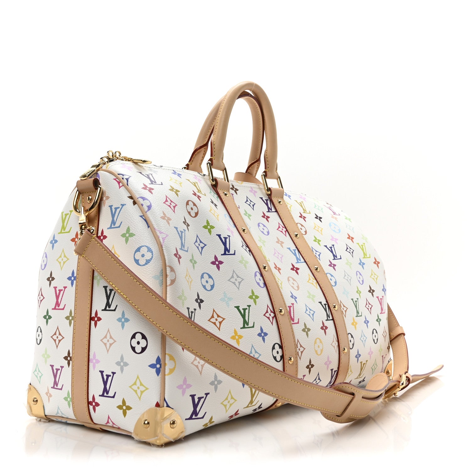 Louis Vuitton LV X TM Monogram Multicolor Keepall Bandouliere 45 White 3 of 9