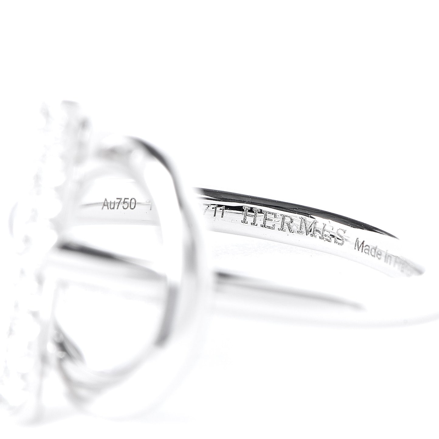18K White Gold Diamond PM Echappee Ring 48 4.5