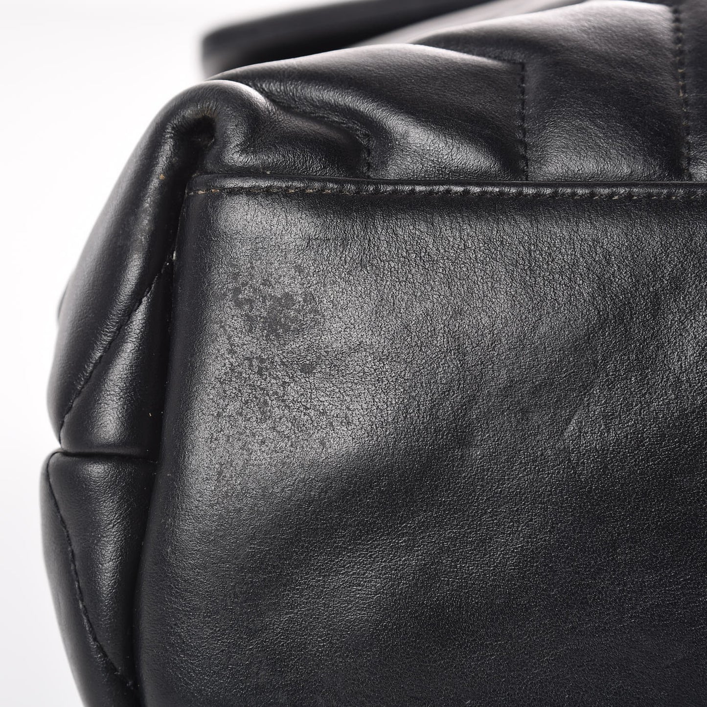 Calfskin Y Quilted Monogram Medium Loulou Chain Satchel Black
