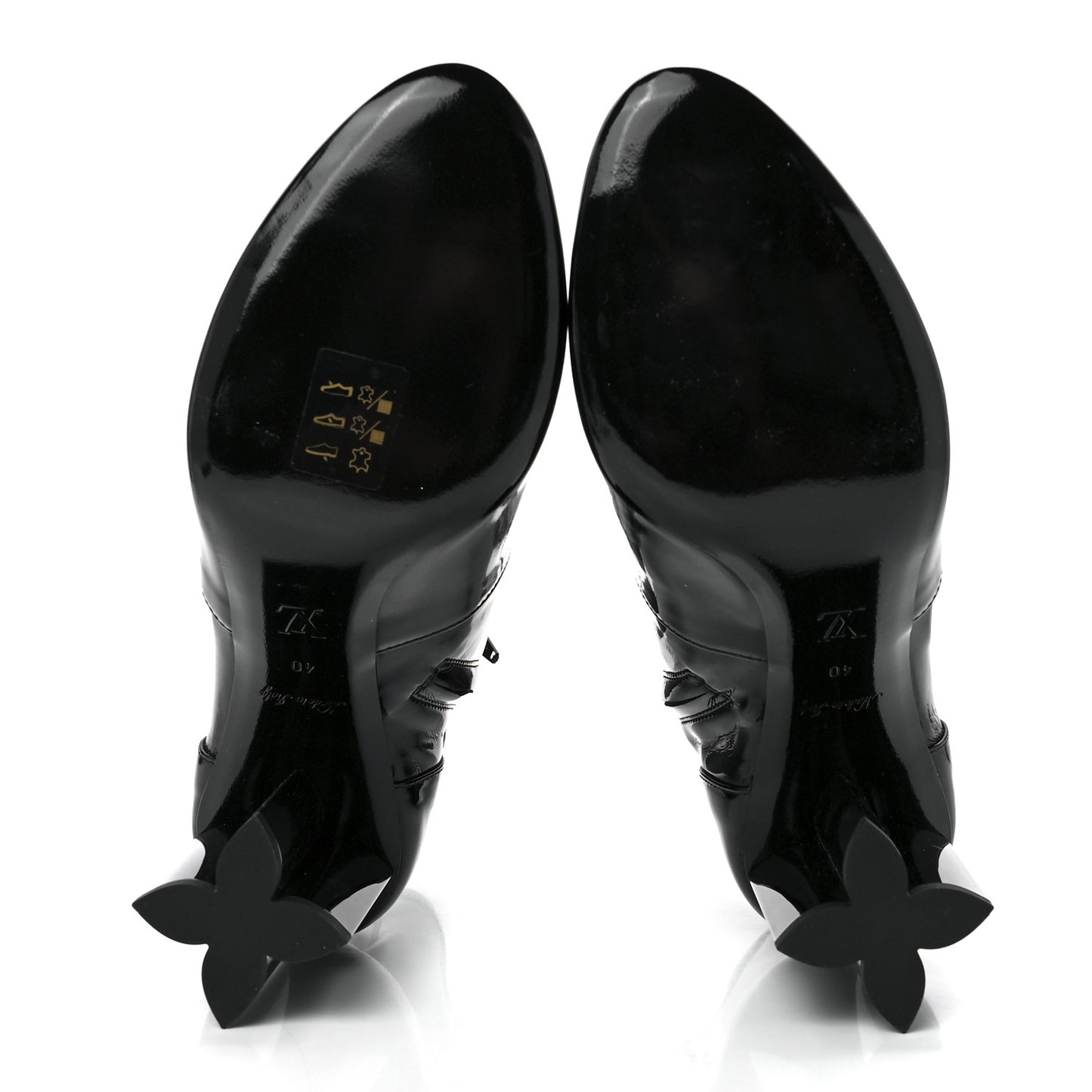 Patent Silhouette Ankle Boots 40 Black