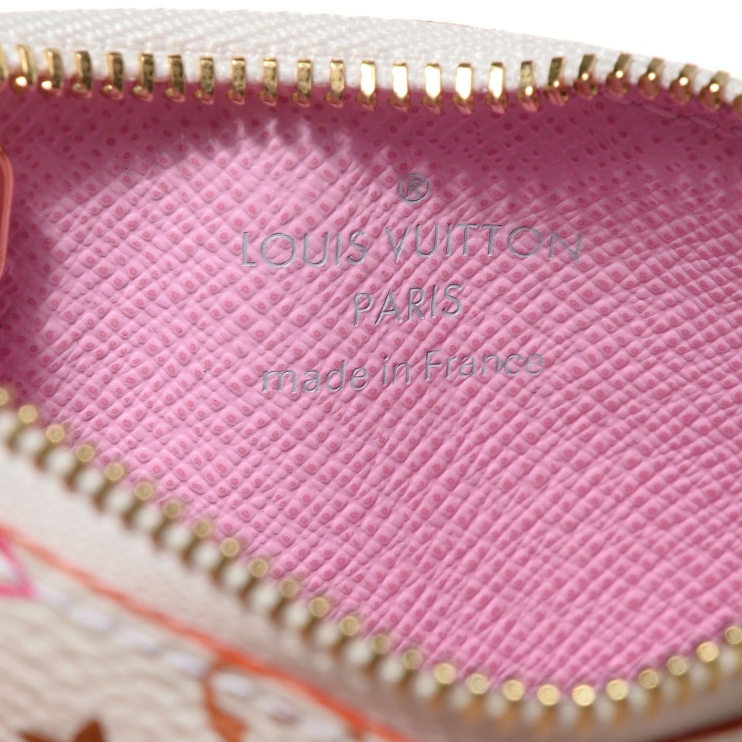 Monogram Multicolor Key Pouch White Litchi