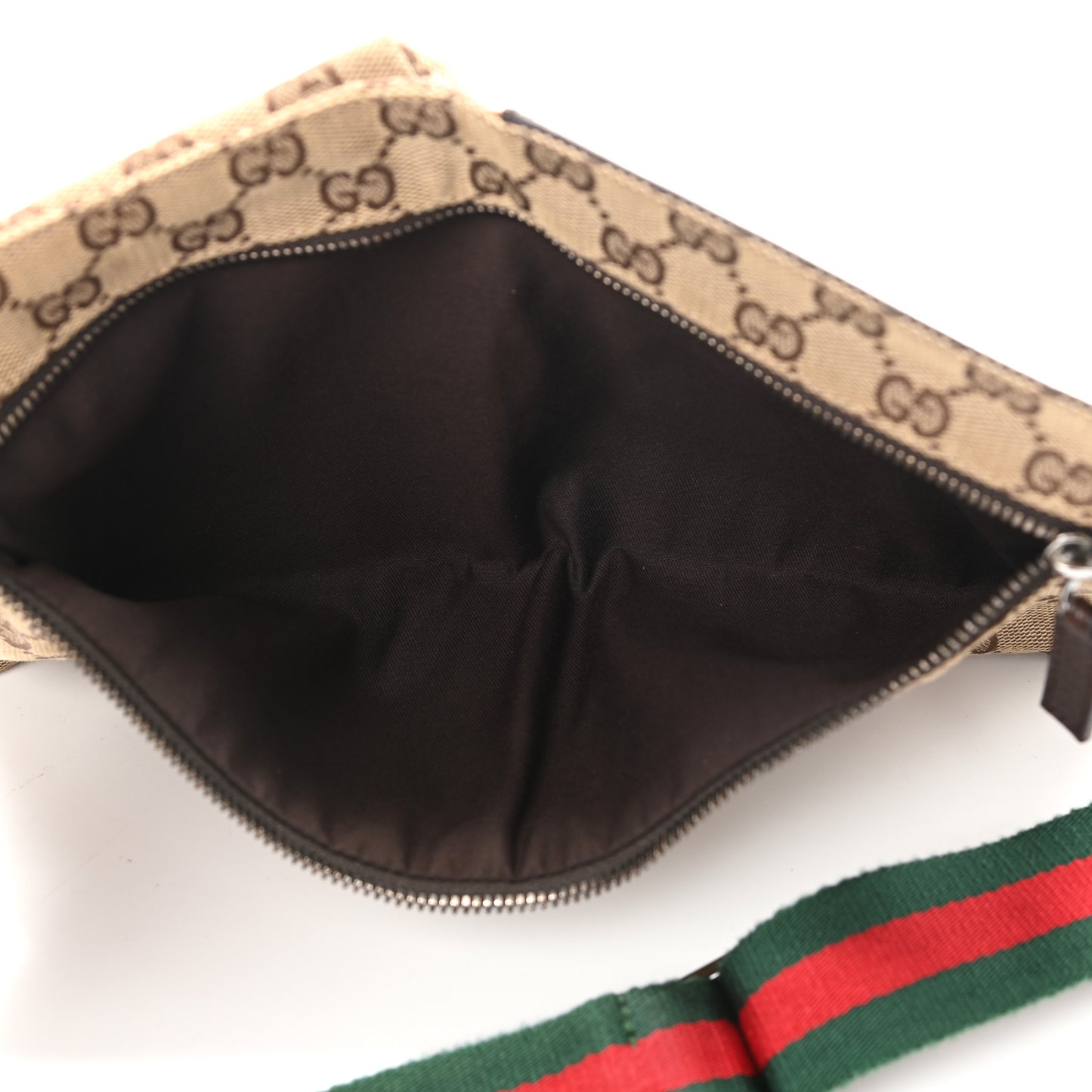 Monogram Web Belt Bag Dark Brown