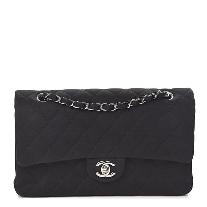 Chanel Jersey Quilted Medium Double Flap Black 1 of 11