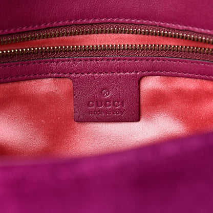 Gucci Velvet Matelasse Medium GG Marmont Shoulder Bag Fuchsia Violet Cyclamen 6 of 10