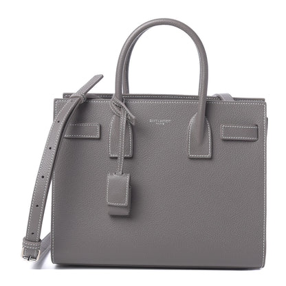 Saint Laurent Grained Calfskin Topstich Baby Sac De Jour Fog 1 of 9