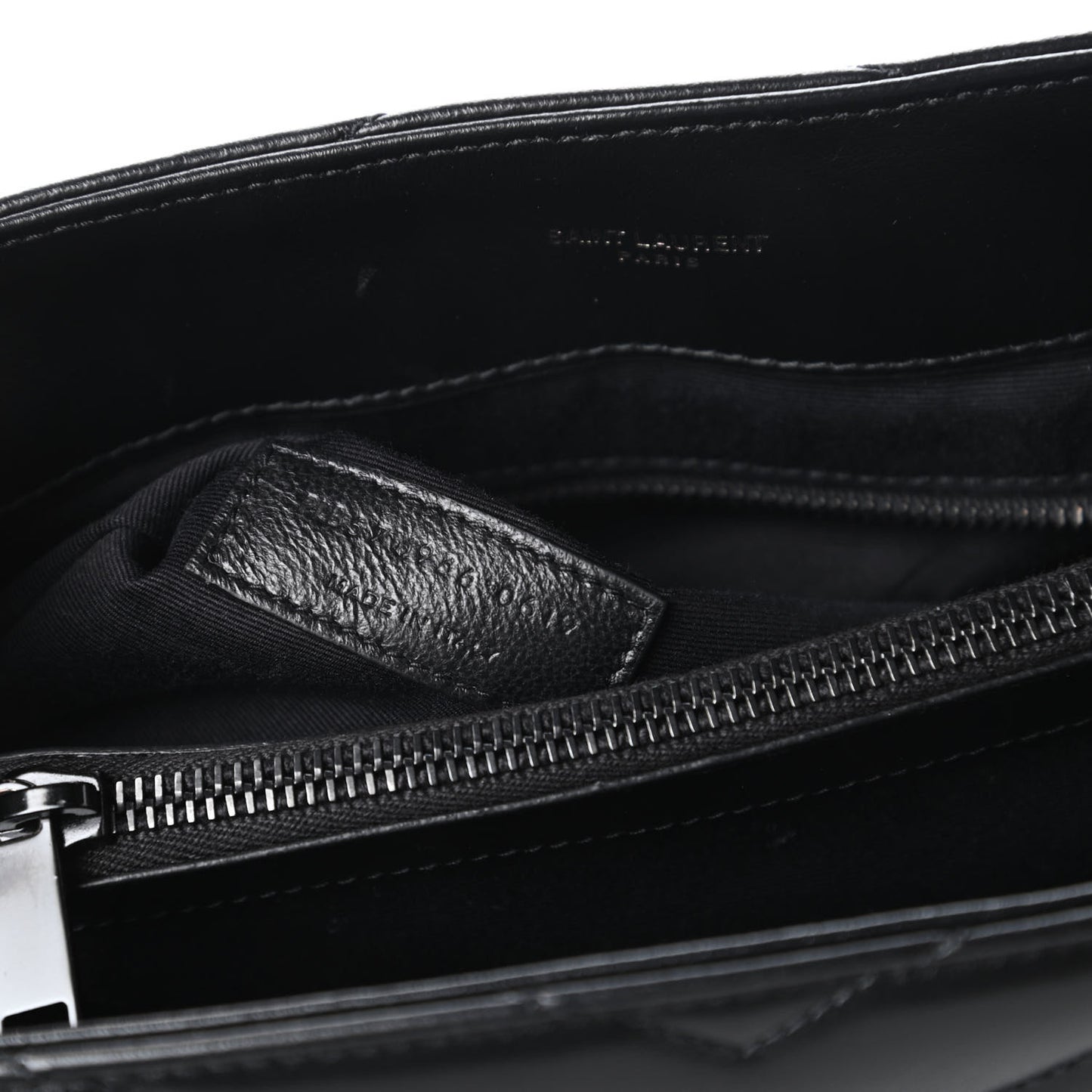 Calfskin Y Quilted Monogram Medium Loulou Chain Satchel Black