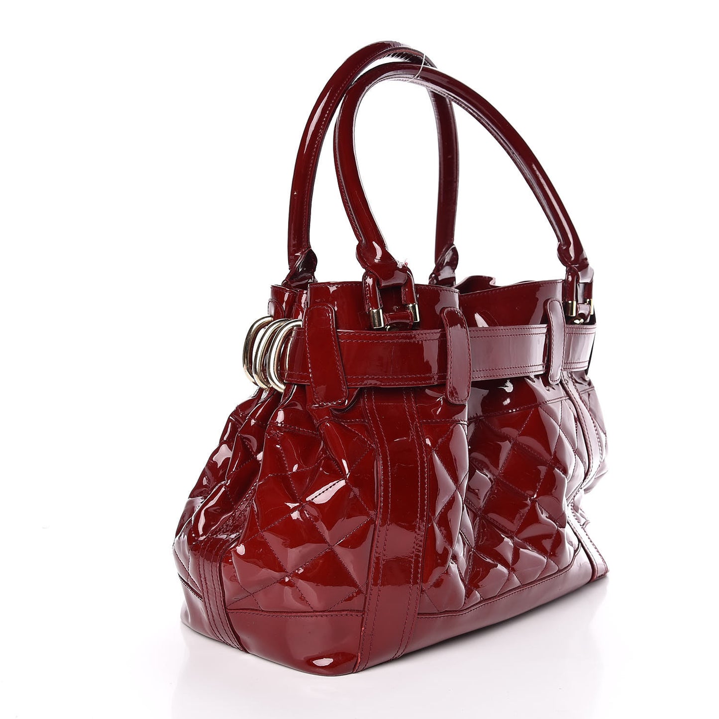 Patent Quilted Beaton Red