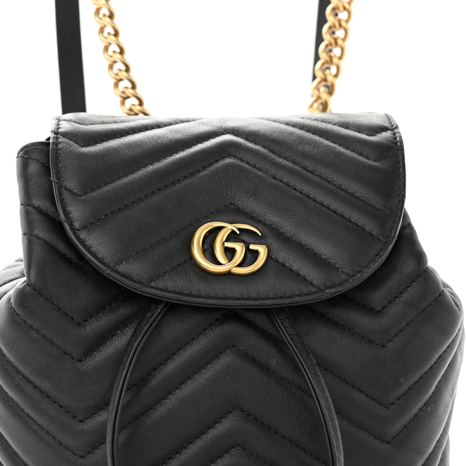 Gucci Calfskin Matelasse GG Marmont Flap Backpack Black 8 of 15