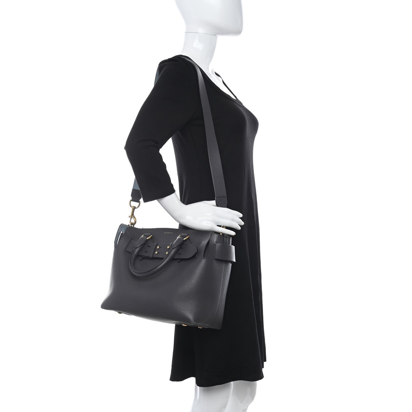Soft Grain Calfskin Small Belt Bag Charcoal Grey