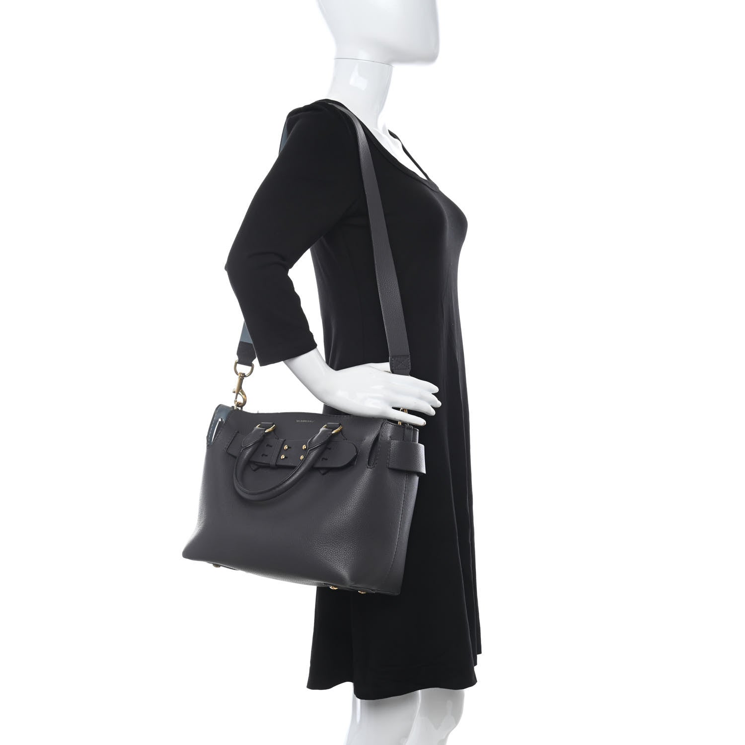 Burberry Soft Grain Calfskin Small Belt Bag Charcoal Grey 3 of 14