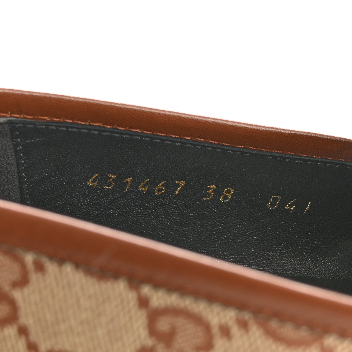 Canvas GG Monogram Horsebit Womens Jordaan Loafers 38 Beige Ruggine Rust