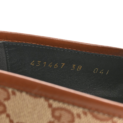 Gucci Canvas GG Monogram Horsebit Womens Jordaan Loafers 38 Beige Ruggine Rust 9 of 12