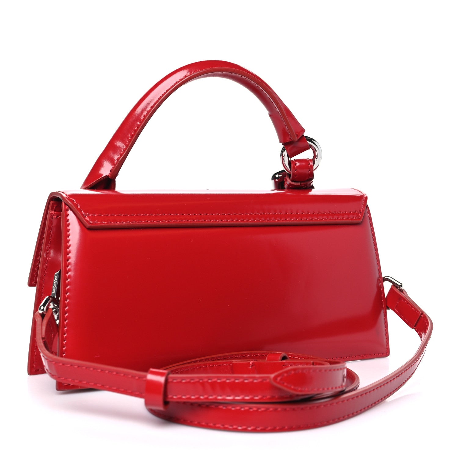 Jacquemus Patent Calfskin Le Chiquito Boucle Long Red 3 of 9