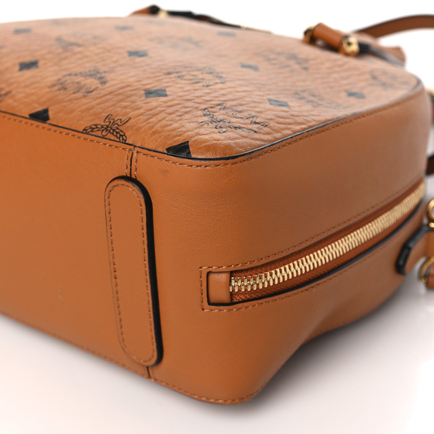 MCM Visetos Medium Half Moon Tote Cognac 10 of 14