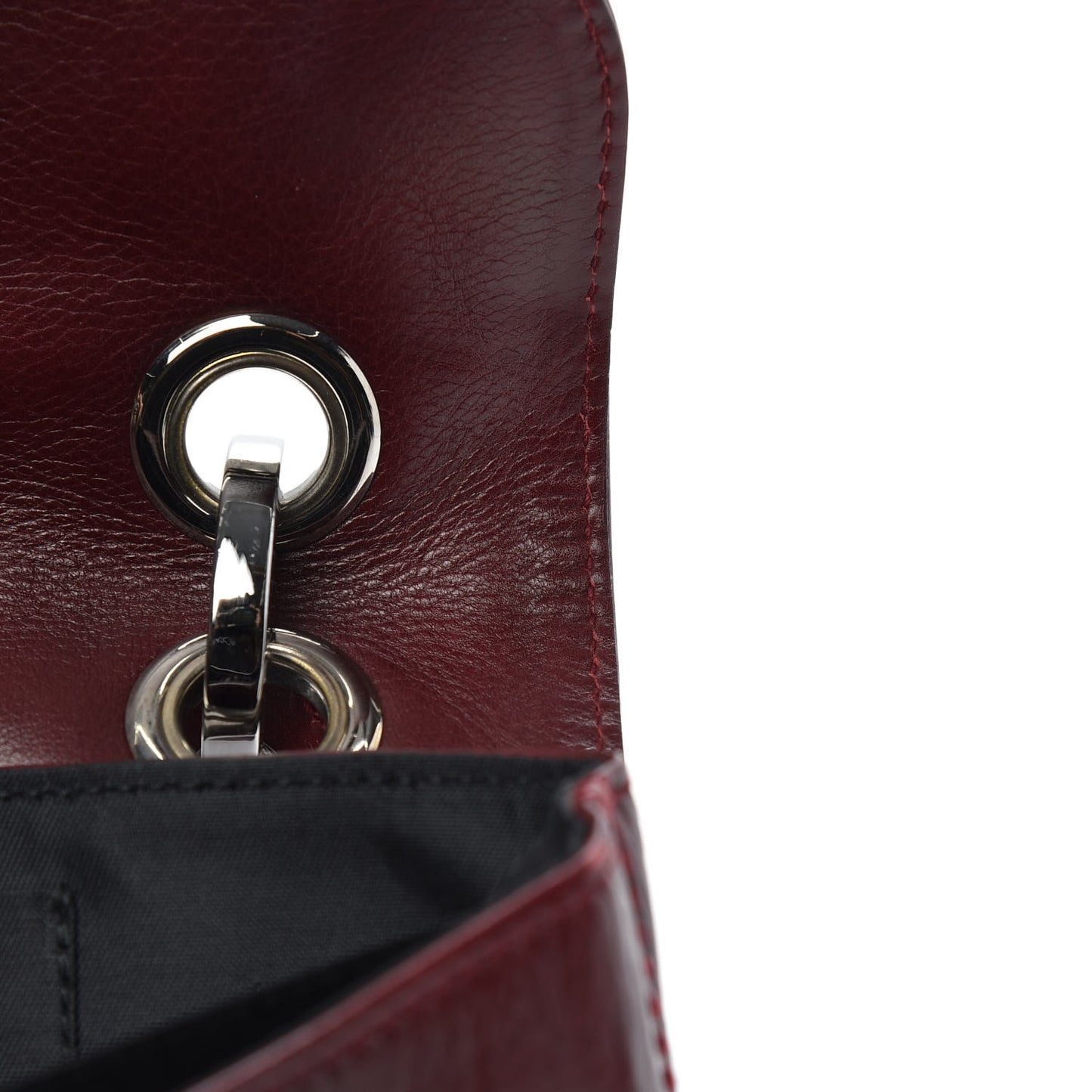 Calfskin Flap Shoulder Bag Burgundy
