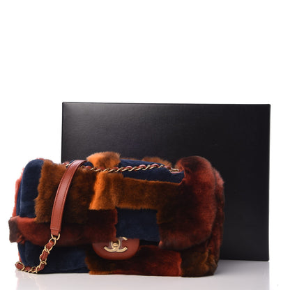 Chanel Orylag Lambskin Medium Flap Blue Orange 8 of 8