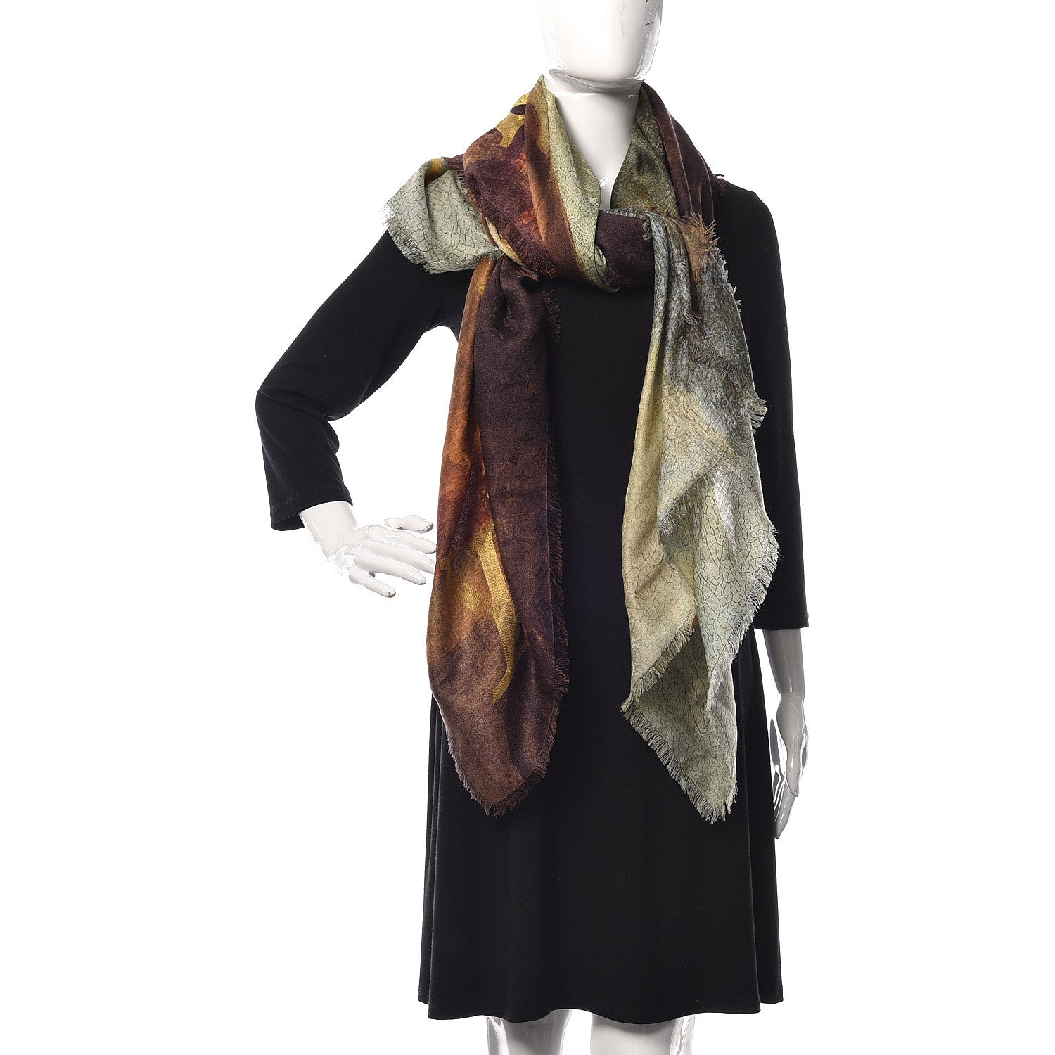 Louis Vuitton Silk Masters Da Vinci Shawl 2 of 6