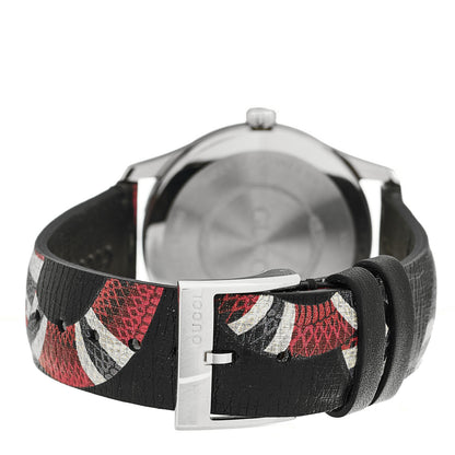 Gucci Stainless Steel Calfskin 38mm Le Marche Des Merveilles Snake Quartz Watch Black 3 of 4