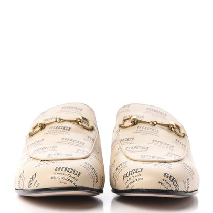 Gucci Calfskin Stamp Print Womens Princetown Slippers 40 Soy Black 2 of 11