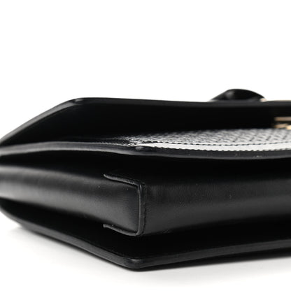 Salvatore Ferragamo Perforated Calfskin Patent Ginny Bow Crossbody Bag Black 9 of 15