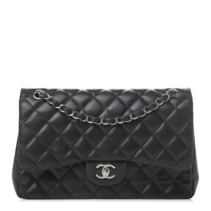 Chanel Lambskin Quilted Jumbo Double Flap Black 1 of 6