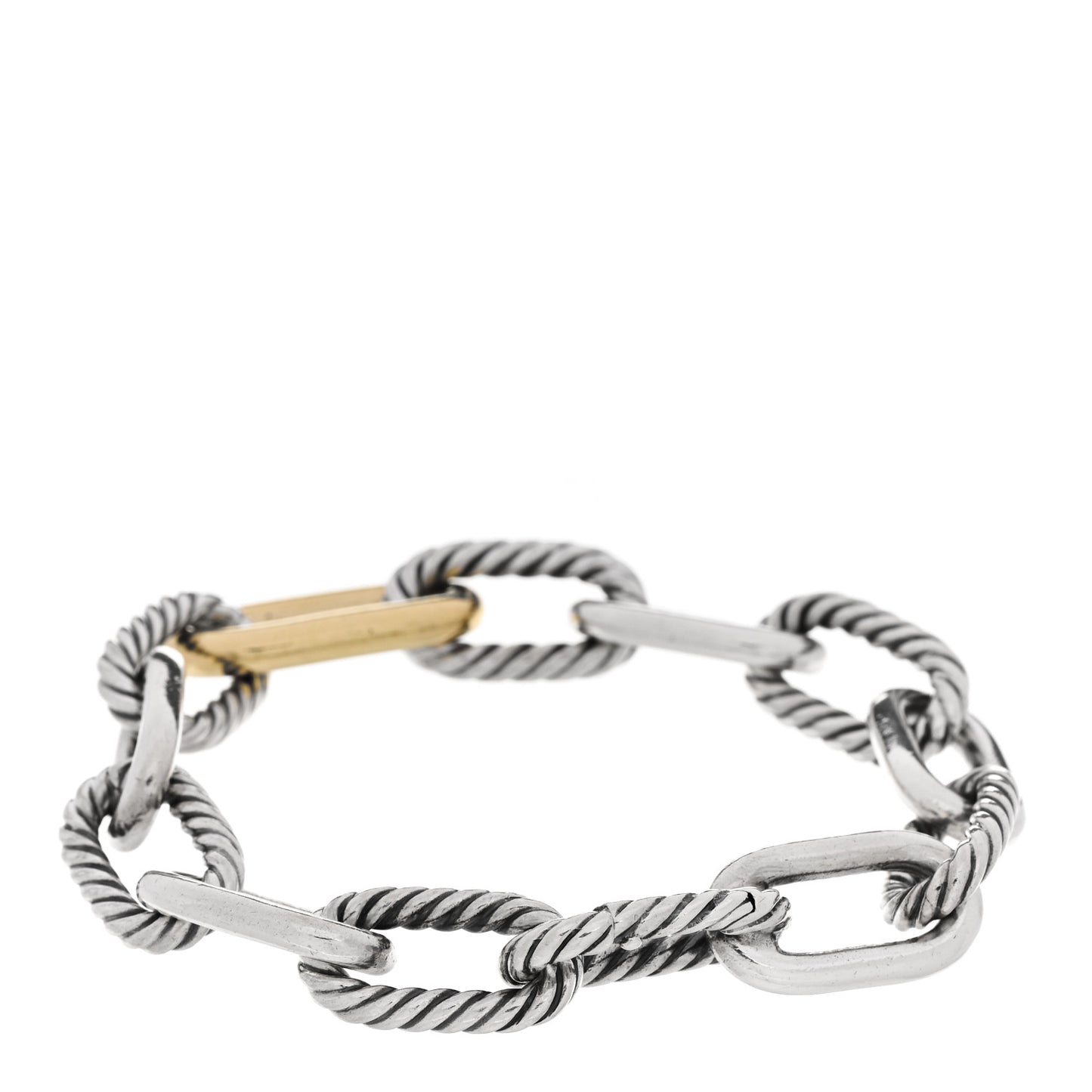 Sterling Silver 18K Yellow Gold 11mm Madison Chain Bracelet