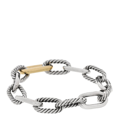 David Yurman Sterling Silver 18K Yellow Gold 11mm Madison Chain Bracelet 2 of 3