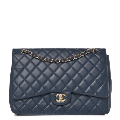 Chanel Lambskin Quilted Maxi Single Flap Blue 1 of 9
