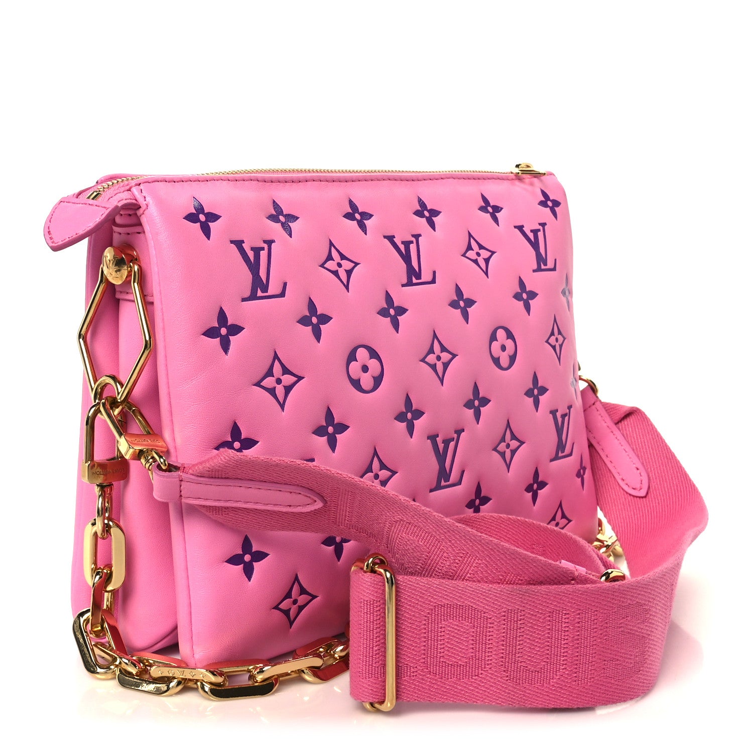Louis Vuitton Lambskin Embossed Monogram Vuittamins Coussin PM Rose Violet 3 of 11