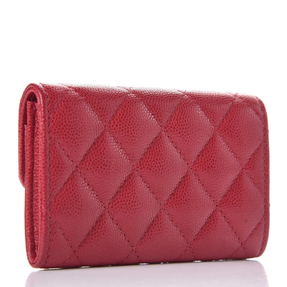 Chanel Caviar Quilted Flap Card Holder Pink 3 of 9