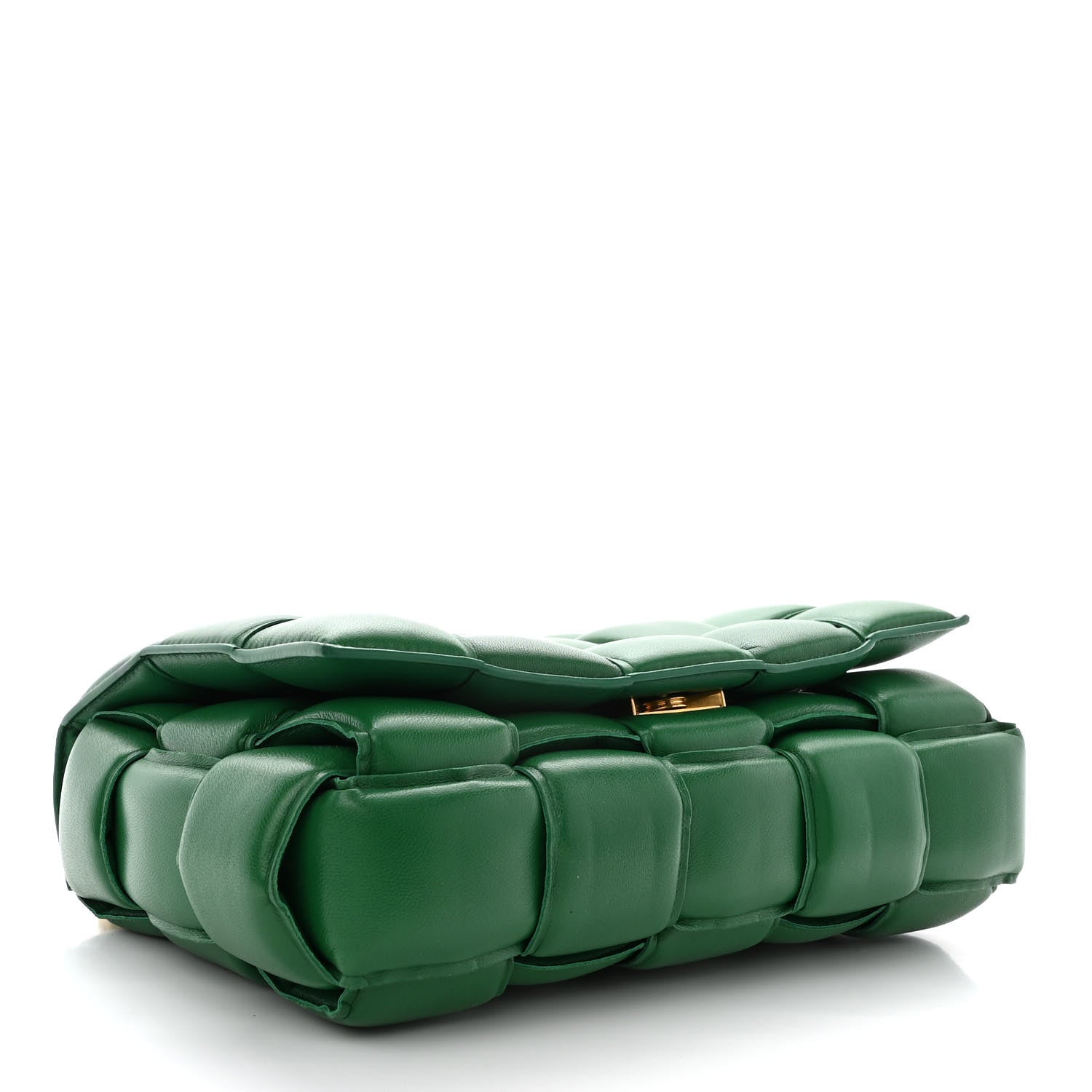 Bottega Veneta Lambskin Maxi Intreccio Padded Chain Cassette Crossbody Bag Racing Green 4 of 11