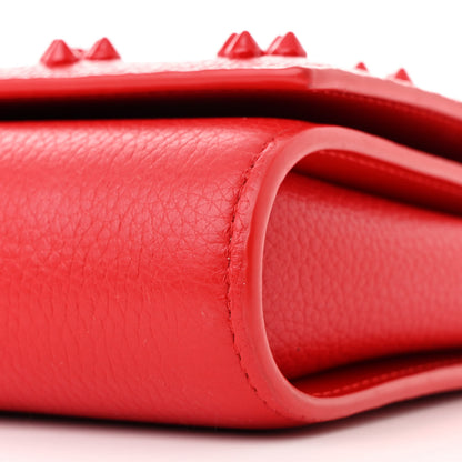 Christian Louboutin Calfskin Spikes Loubinthesky Paloma Clutch Red 10 of 12