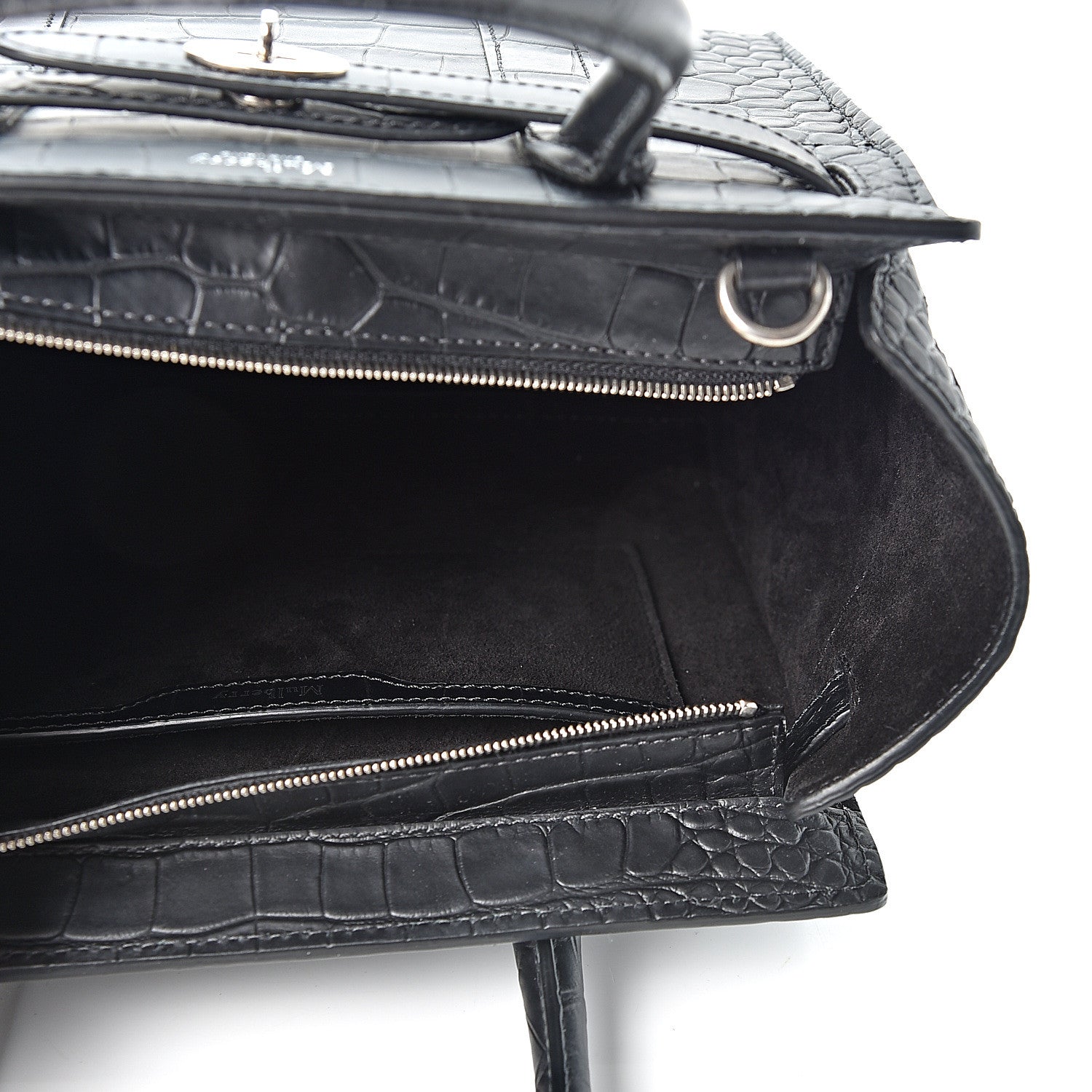 Mulberry Crocodile Embossed Mini Zipped Bayswater Black 4 of 8