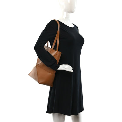 Loewe Shiny Calfskin Medium Puzzle Fold Tote Warm Desert 3 of 8