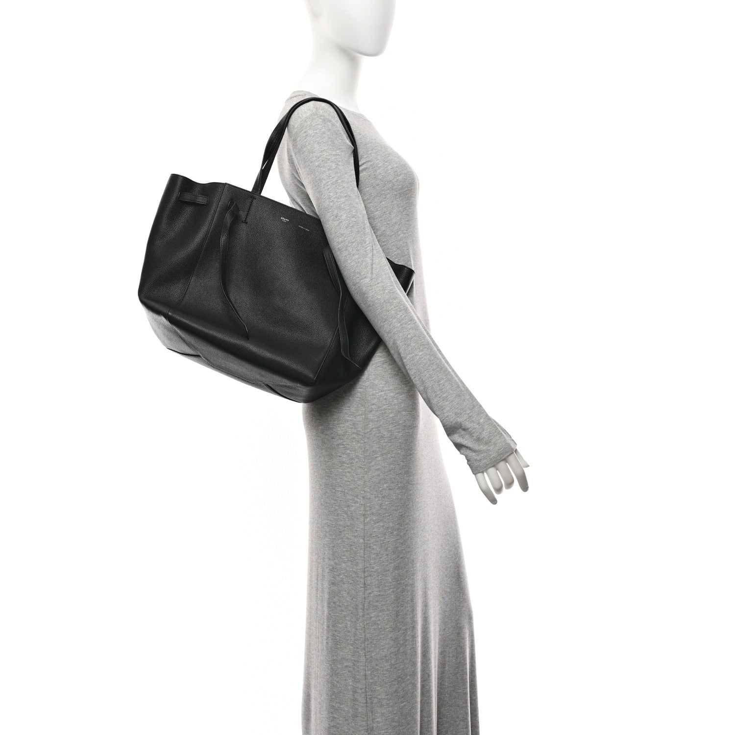 Celine Soft Grained Calfskin Small Belt Cabas Phantom Black 2 of 10