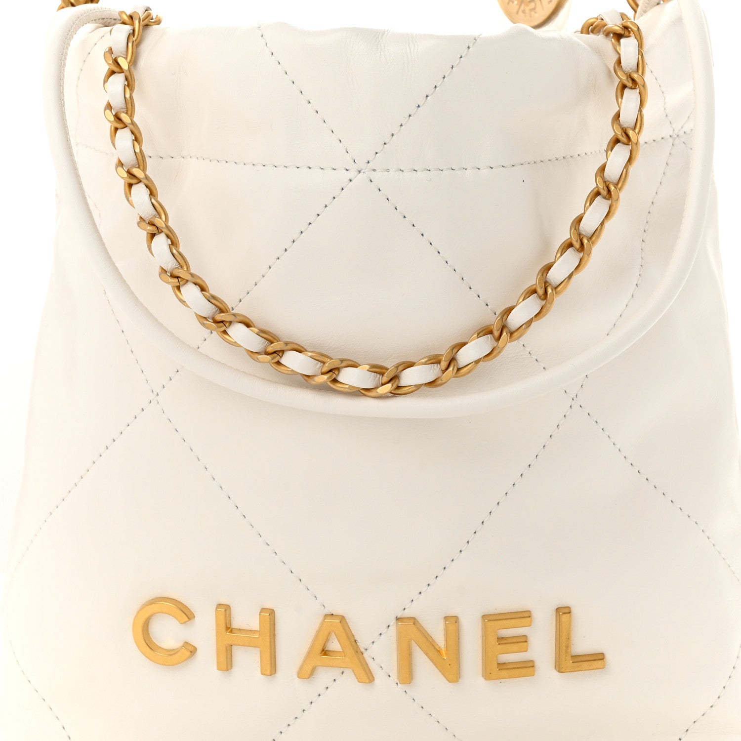 Chanel Shiny Calfskin Quilted Mini Chanel 22 White 8 of 10