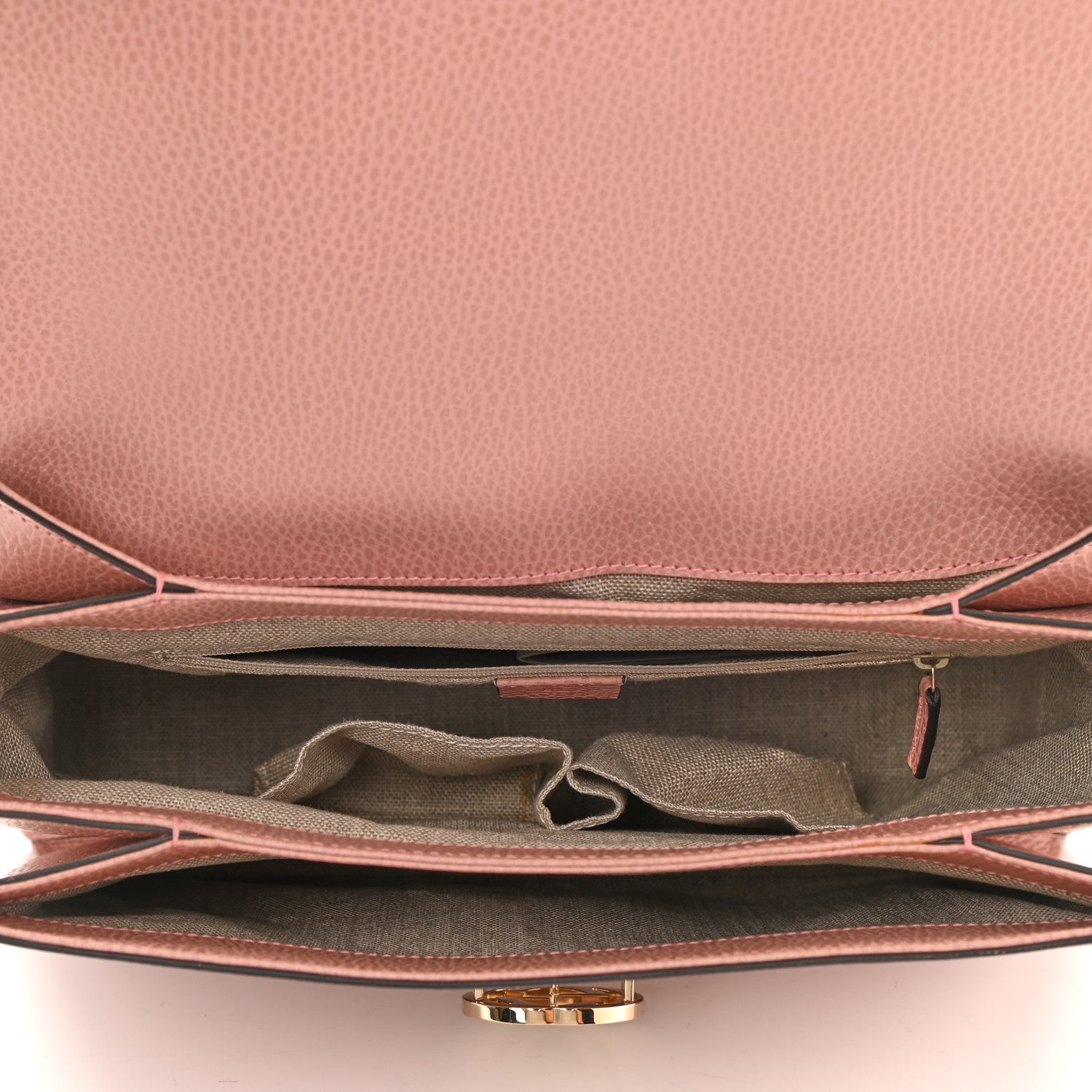 Gucci Dollar Calfskin Medium Interlocking G Top Handle Shoulder Bag Soft Pink 5 of 8