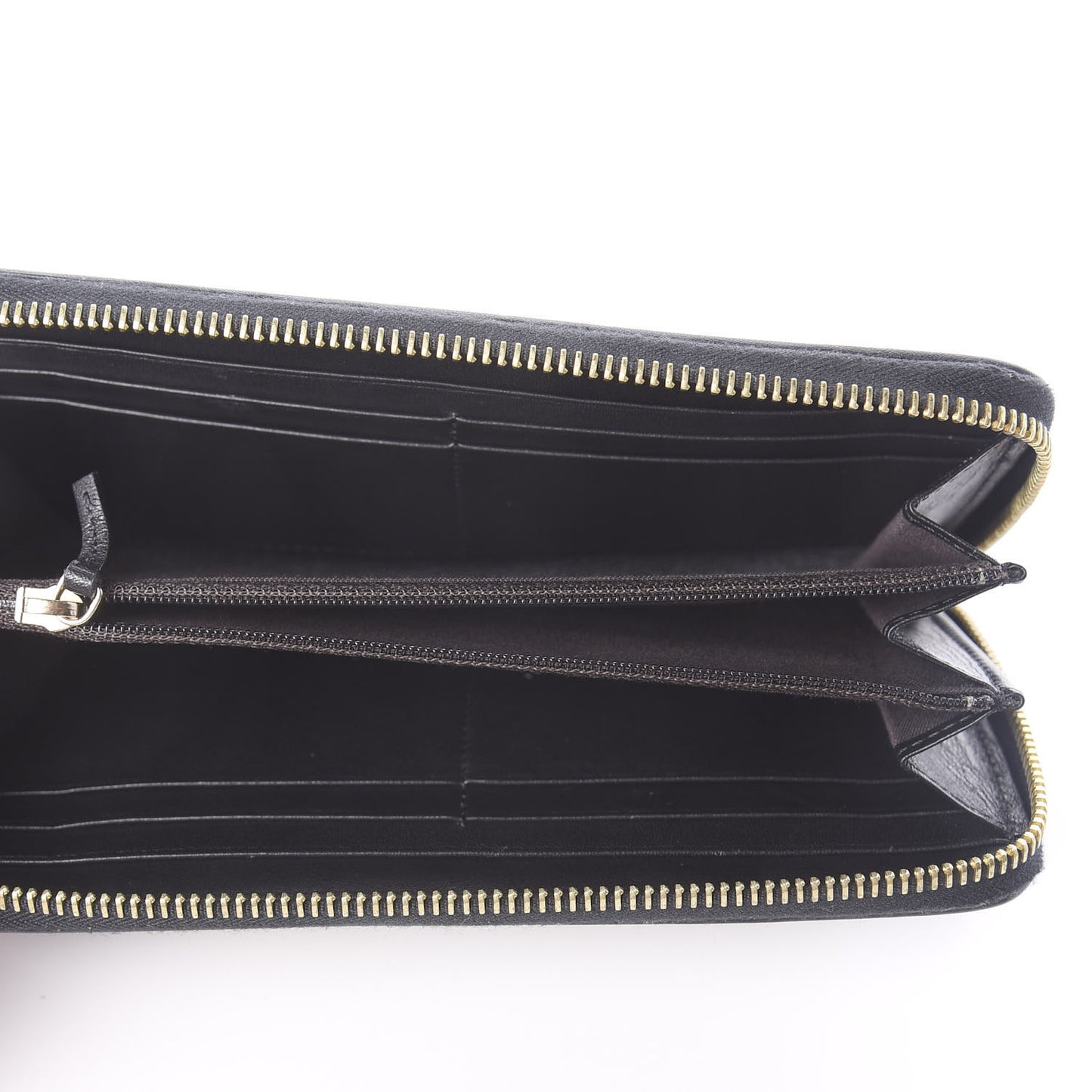 Pequin Cuoio Vegetale Zip Around Wallet Tobacco Black