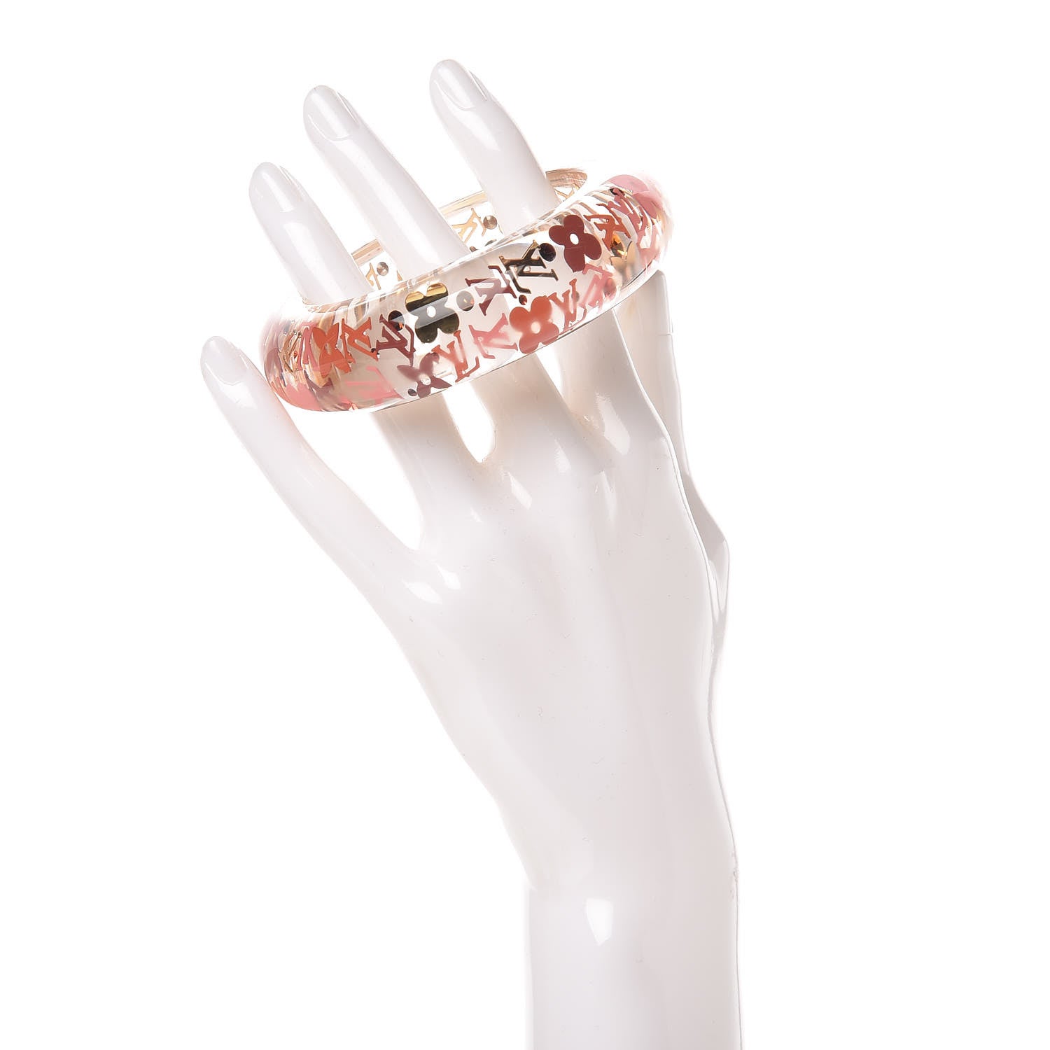 Louis Vuitton Resin Swarovski Small Inclusion GM Bracelet Tangerine 2 of 4