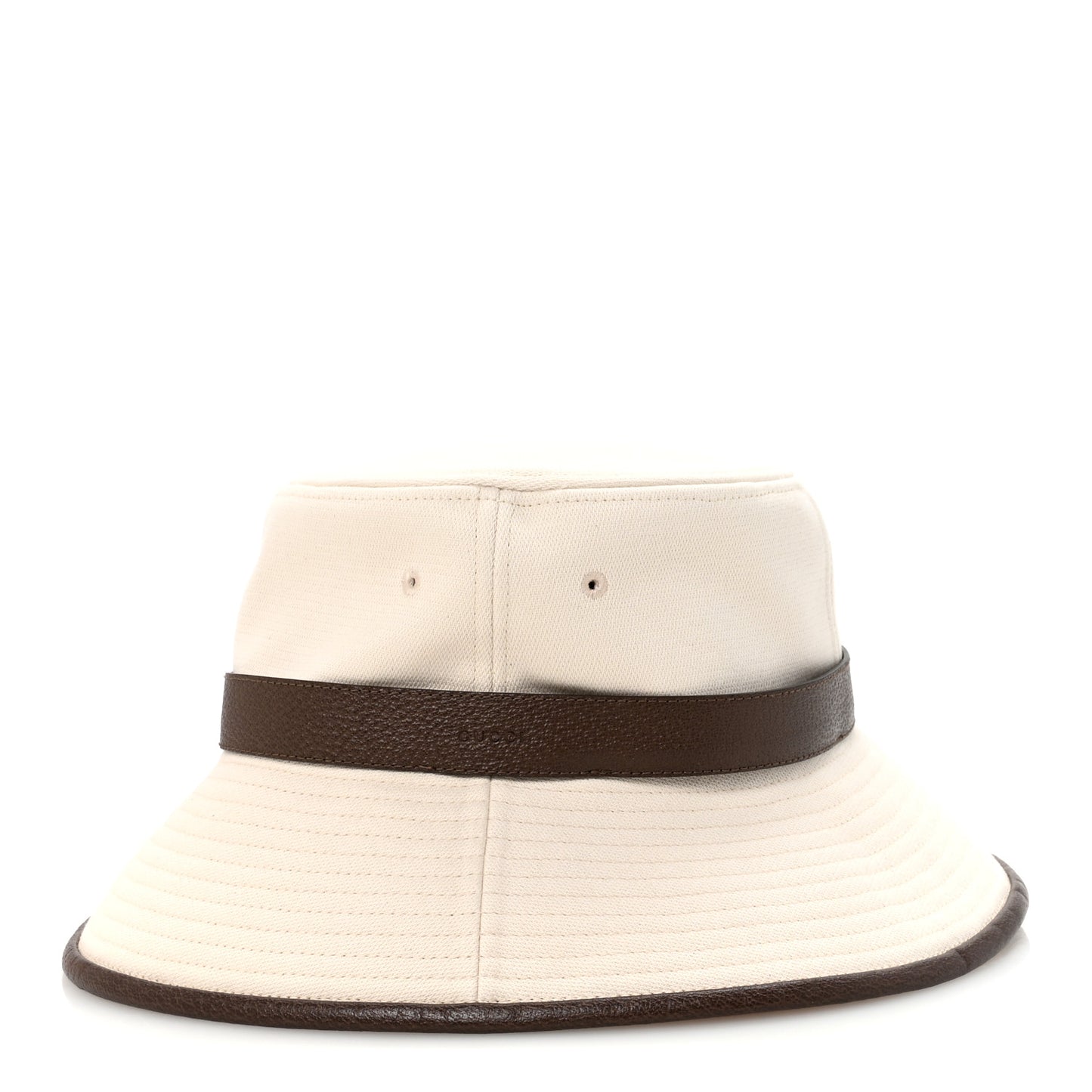 Cotton Textured Dollar Calfskin Bucket Hat XL Beige New Acero
