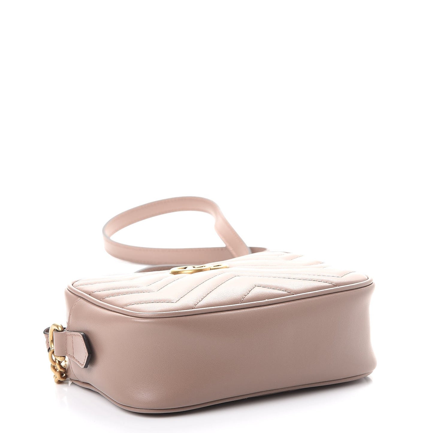 Calfskin Matelasse Mini GG Marmont Chain Shoulder Bag Nude