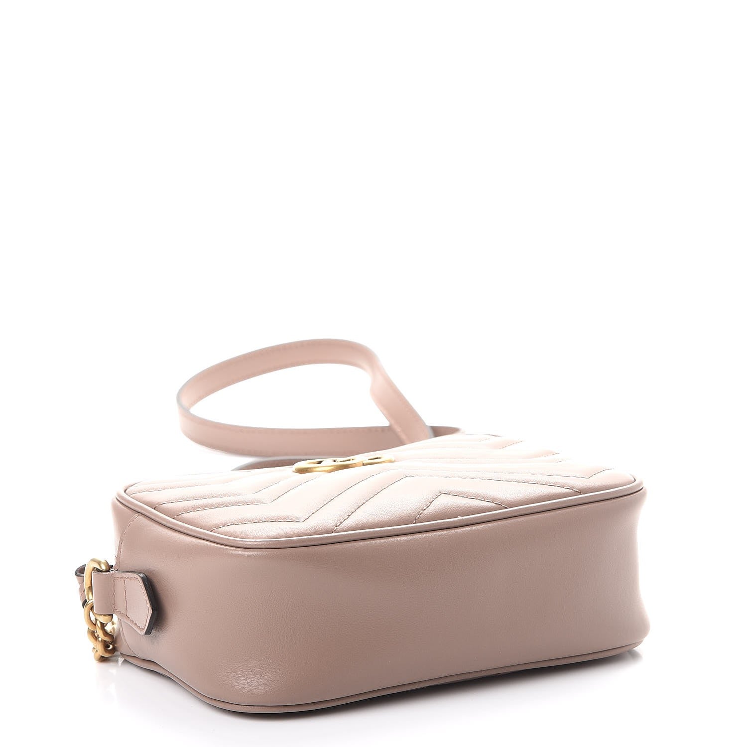 Gucci Calfskin Matelasse Mini GG Marmont Chain Shoulder Bag Nude 4 of 8