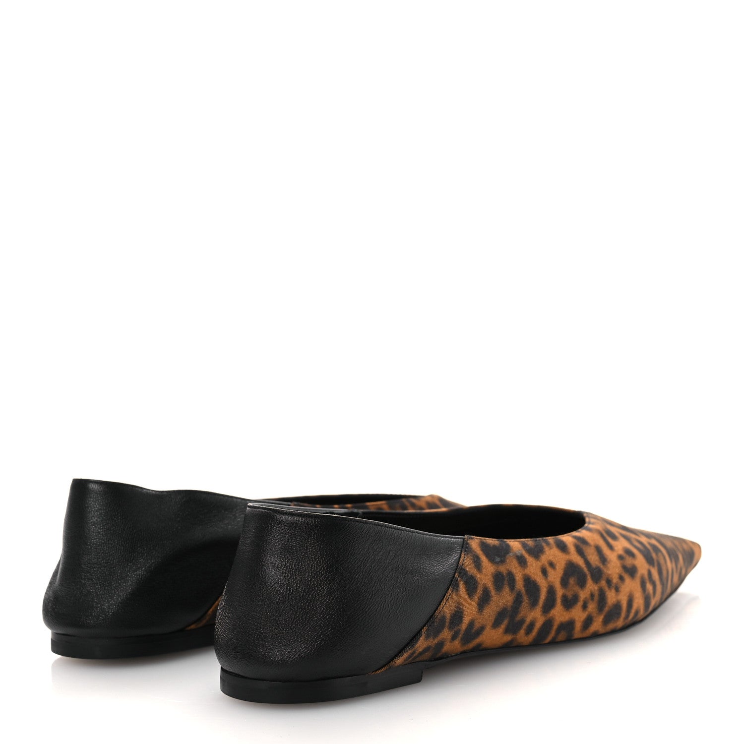 Saint Laurent Grosgrain Lambskin Leopard Print Nour Flat Slippers 38 Manto Naturale Black 5 of 11