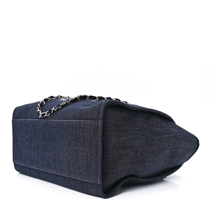 Chanel Denim Medium Deauville Tote Dark Blue 9 of 11