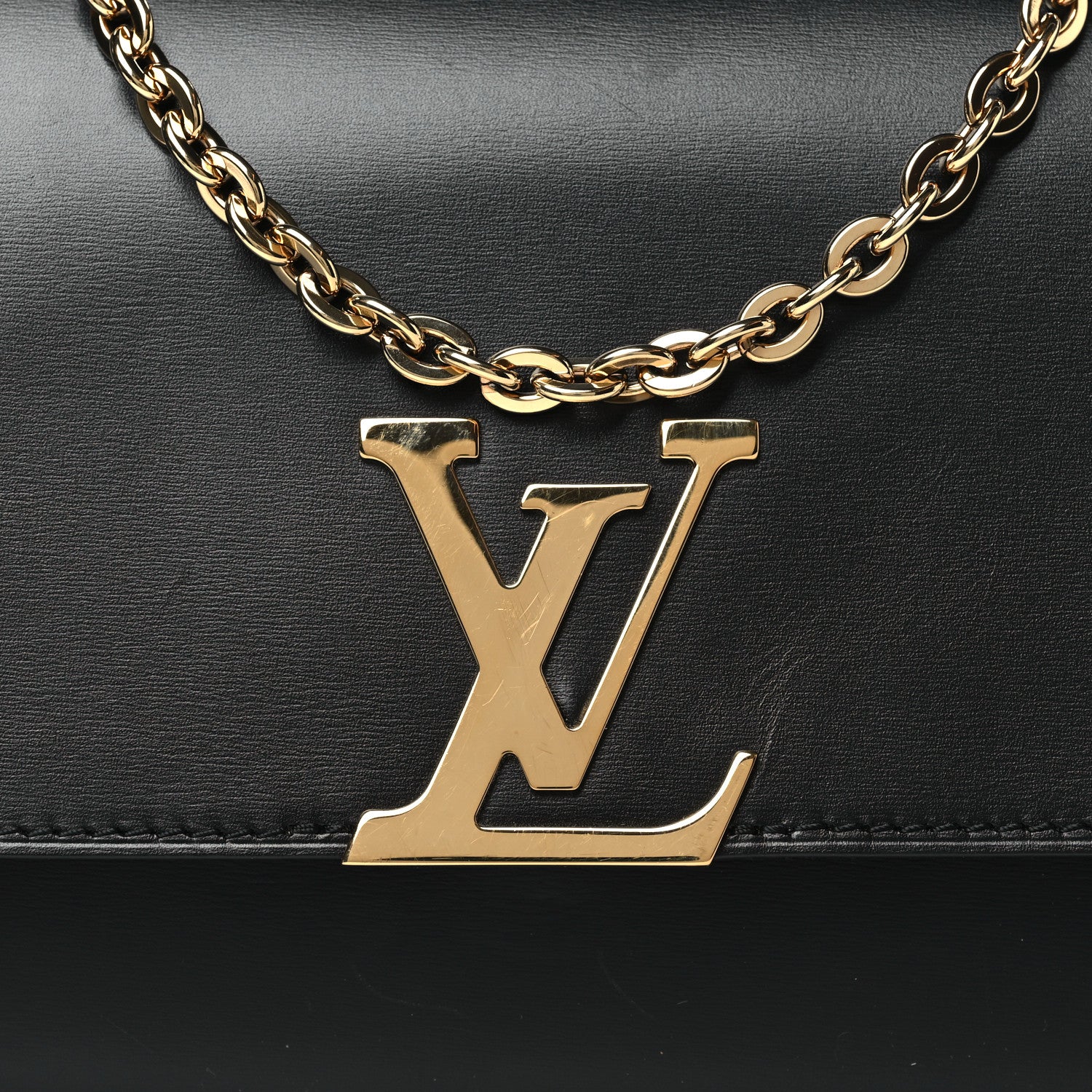 Louis Vuitton Calfskin Chain Louise GM NM Black 7 of 10