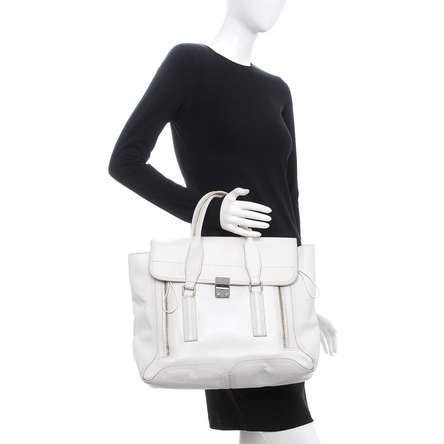 3.1 Calfskin Large Pashli Satchel White