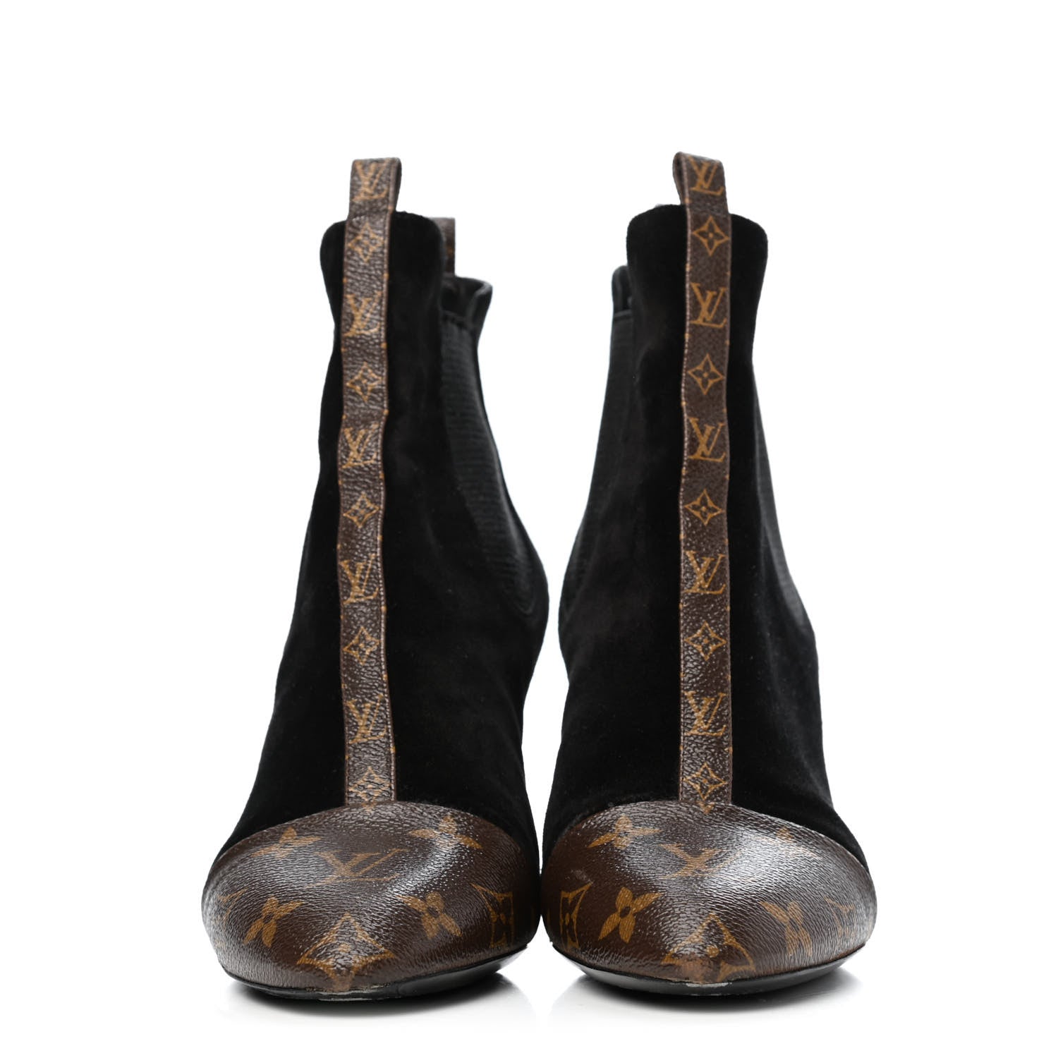 Louis Vuitton Monogram Suede Revival Ankle Boots 39 Black 2 of 4