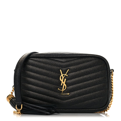 Saint Laurent Grain De Poudre Matelasse Monogram Mini Lou Camera Bag Black 1 of 11